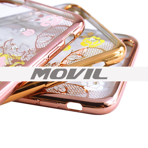 NP-2590 Enchapado TPU Estuches con Diamante para iPhone 6 Plus-2